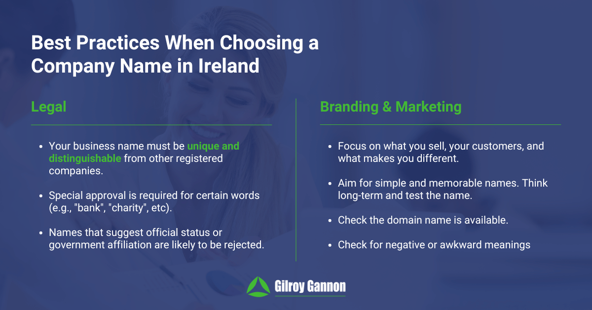 Best Practices When Choosing a Company Name in Ireland
